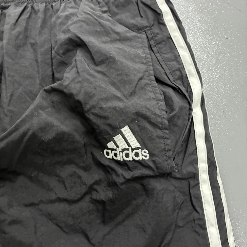 Vintage 90s Adidas Track Pants Mens Small Black Snap Breakaway Nylon RN88387